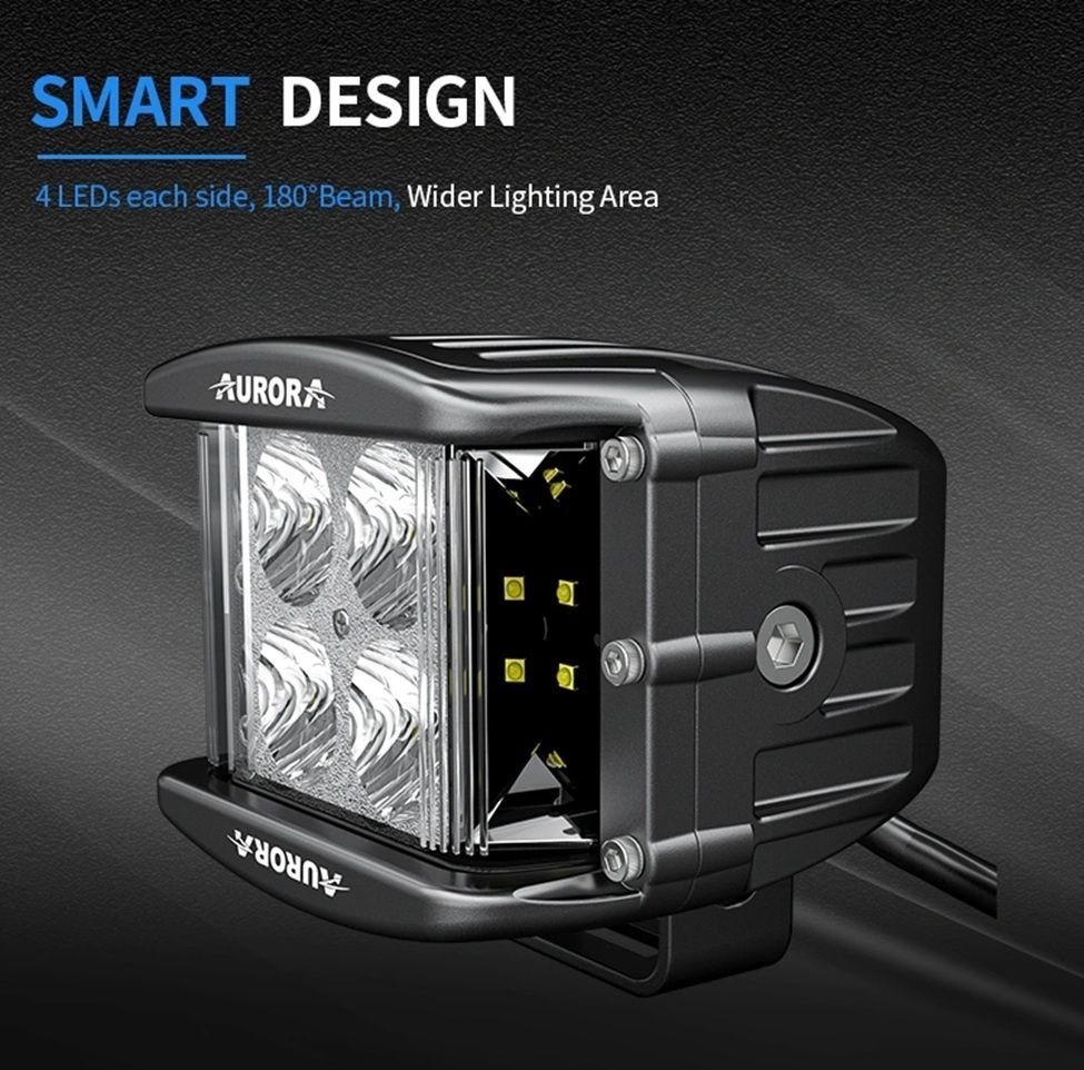 Світлодіодна LED фара Aurora 40Вт (Далеке світло з бічним засвіченням 180&deg;). AURORA ALO-2-P4E15D1
