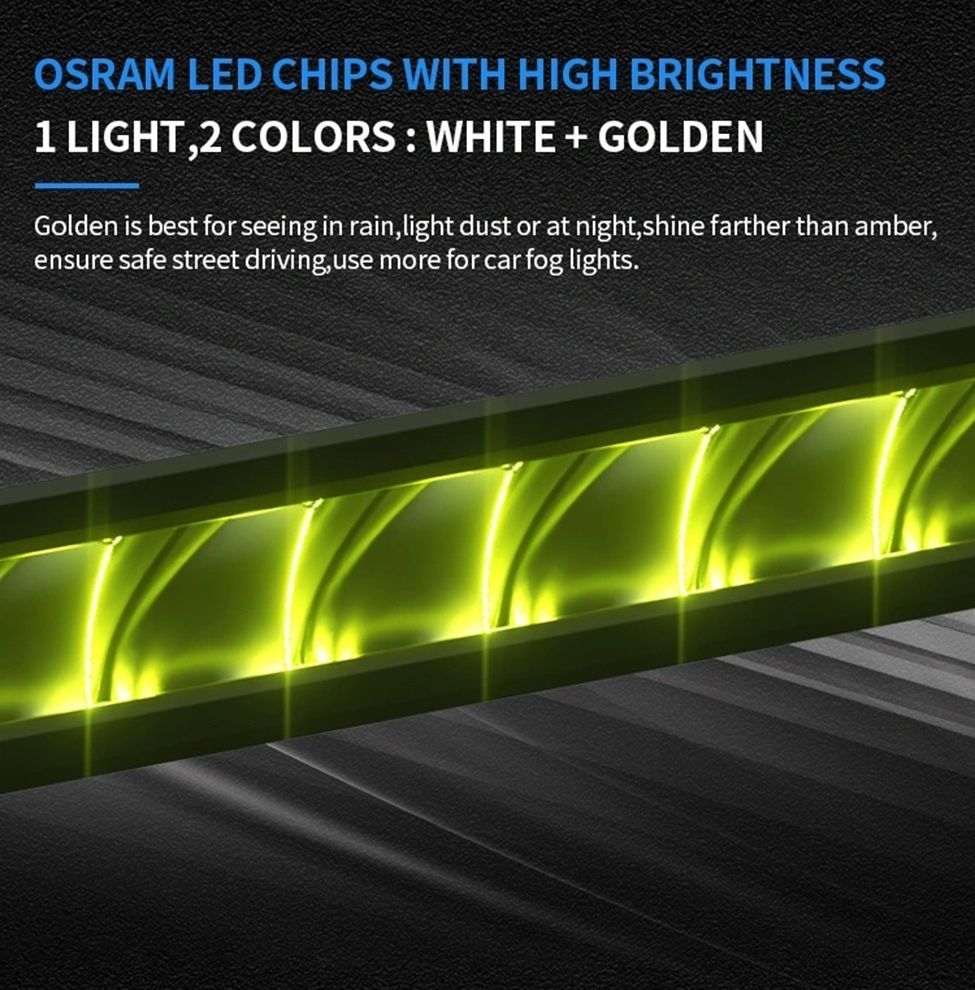 LED балка Aurora 10" 75Вт (Белый/желтый, комибинированый свет). AURORA ALO-S6-10-R5H1